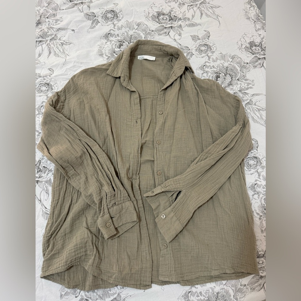 OAK + FORT Cotton Gauze Shirt Size S/M
